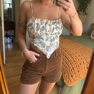 Blue B Paisley Print Bandana Top